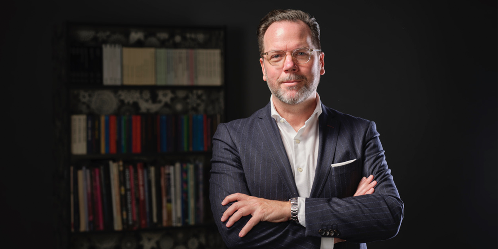 Henrik Statz, Spitzenkandidat der FDP und Bewerber für das Amt des Oberbürgermeisters der Stadt Hanau.